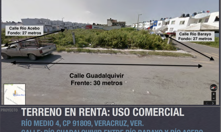 Terreno ubicado en esquina de 810 m2, en Colonia Rio Medio 4 – Calle Rio Guadalquivir entre Rio Barayo y Rio Acebo